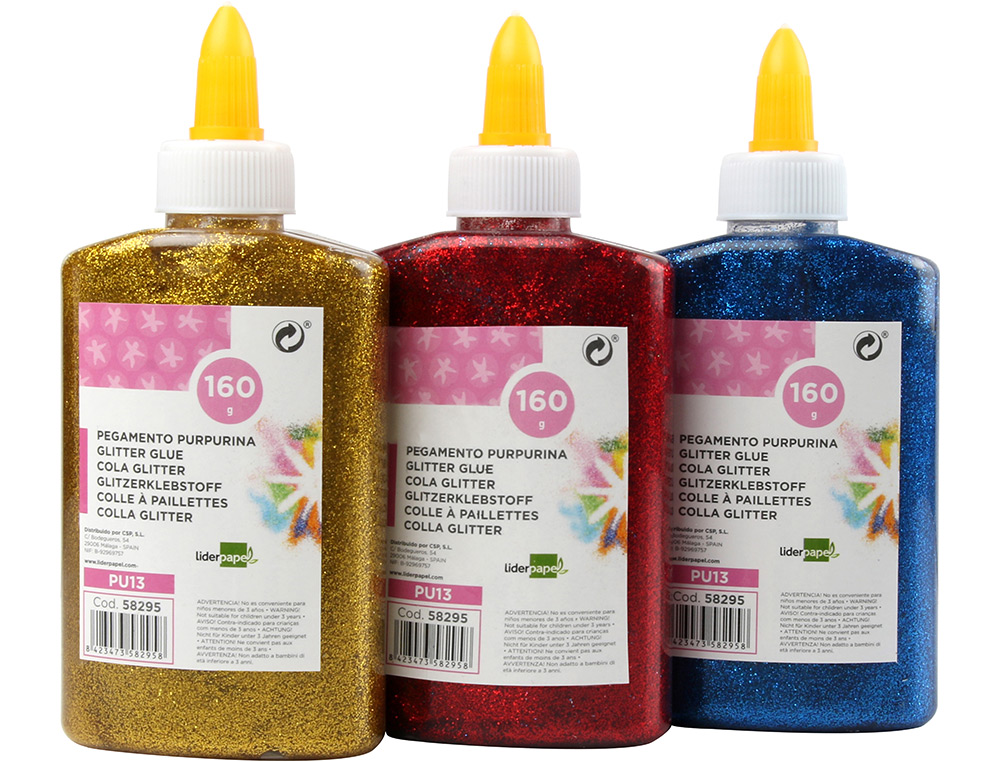 PURPURINA PEGAMENTO LIDERPAPEL FANTASIA COLORES METALICOS SURTIDOS BOTE DE 160 GR