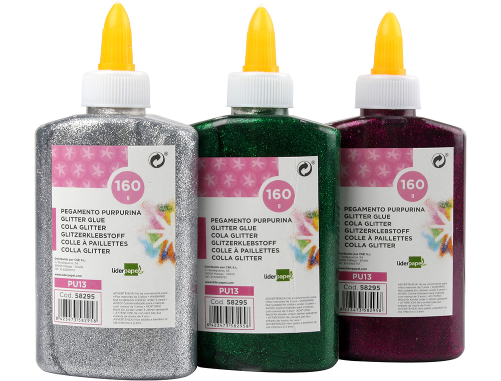 PURPURINA PEGAMENTO LIDERPAPEL FANTASIA COLORES METALICOS SURTIDOS BOTE DE 160 GR