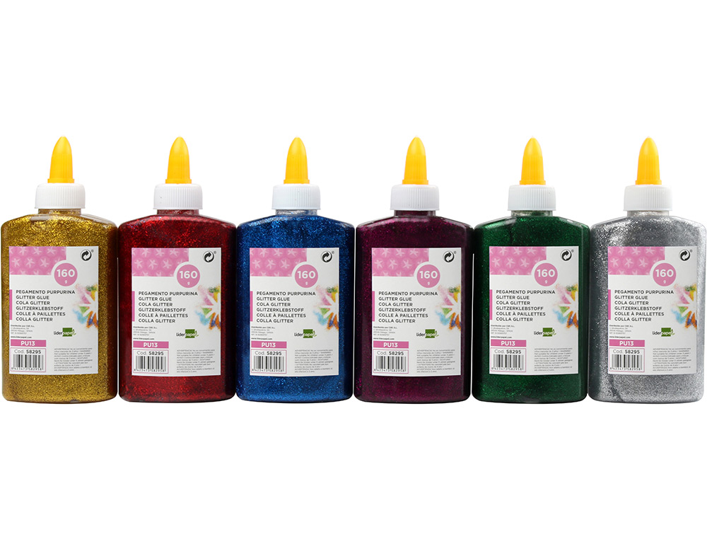 PURPURINA PEGAMENTO LIDERPAPEL FANTASIA COLORES METALICOS SURTIDOS BOTE DE 160 GR
